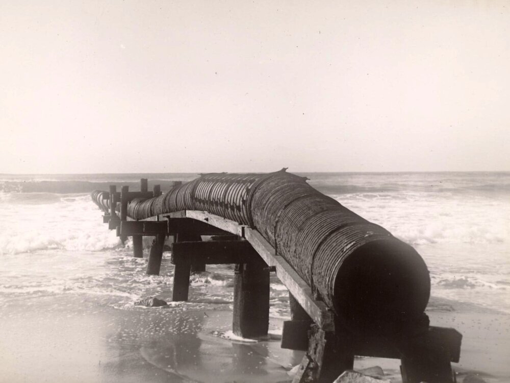 Ocean Beach pipes, Manly, 28th June 1950
