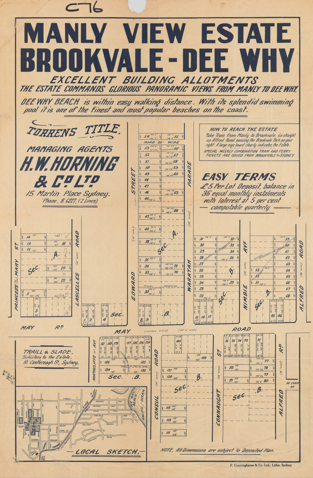 Manly View Estate, Brookvale-Dee Why-Narraweena: Subdivision Plan