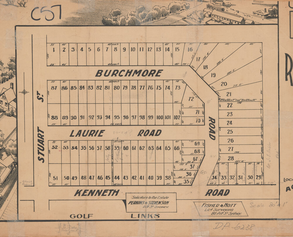Golf View Estate, Manly Vale 1911: Subdivision Plan