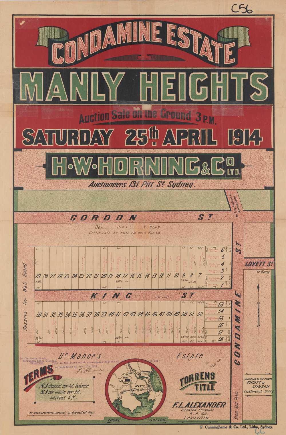 Condamine Estate, Manly Vale, 1914 : Subdivision Plan
