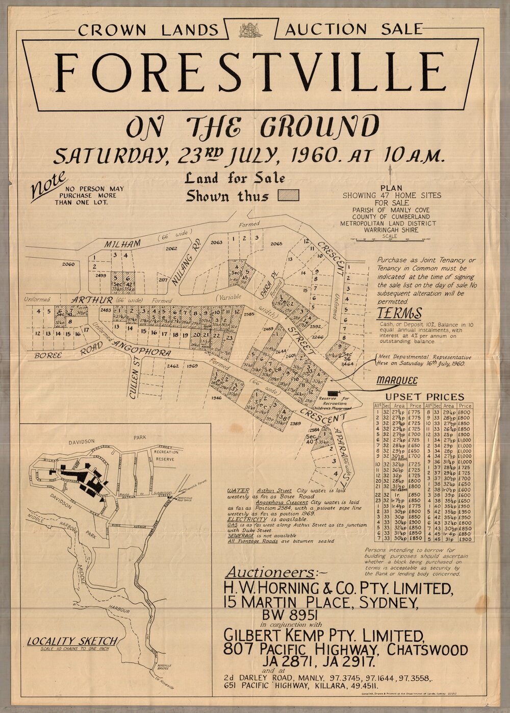 Forestville, 1960: Subdivision Plan