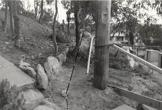 Peronne Avenue construction, works on hillside, Clontarf, 1956