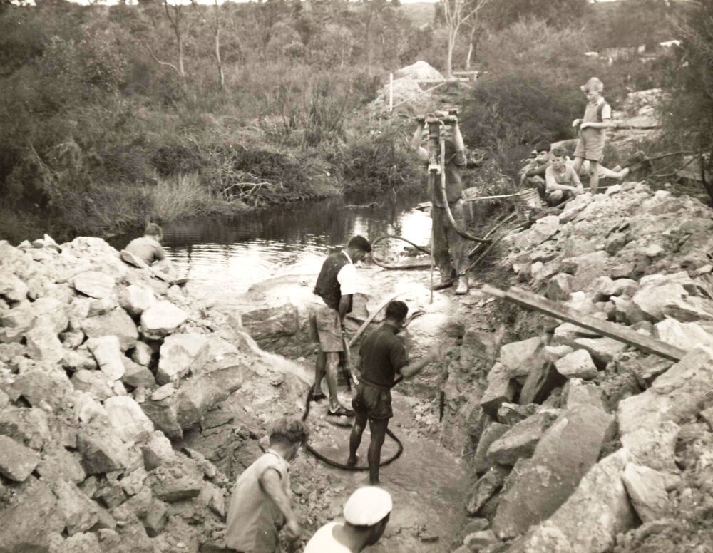 Pipeline construction works south of New Street, Clontarf, May 1950