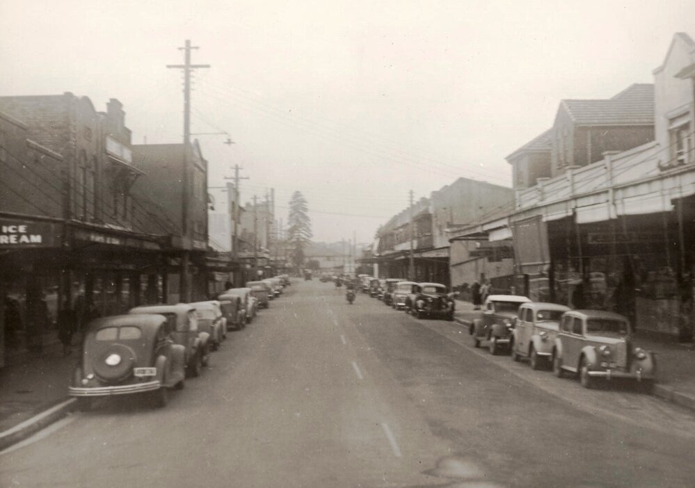 Pittwater Road, Manly, on 29th June 1950