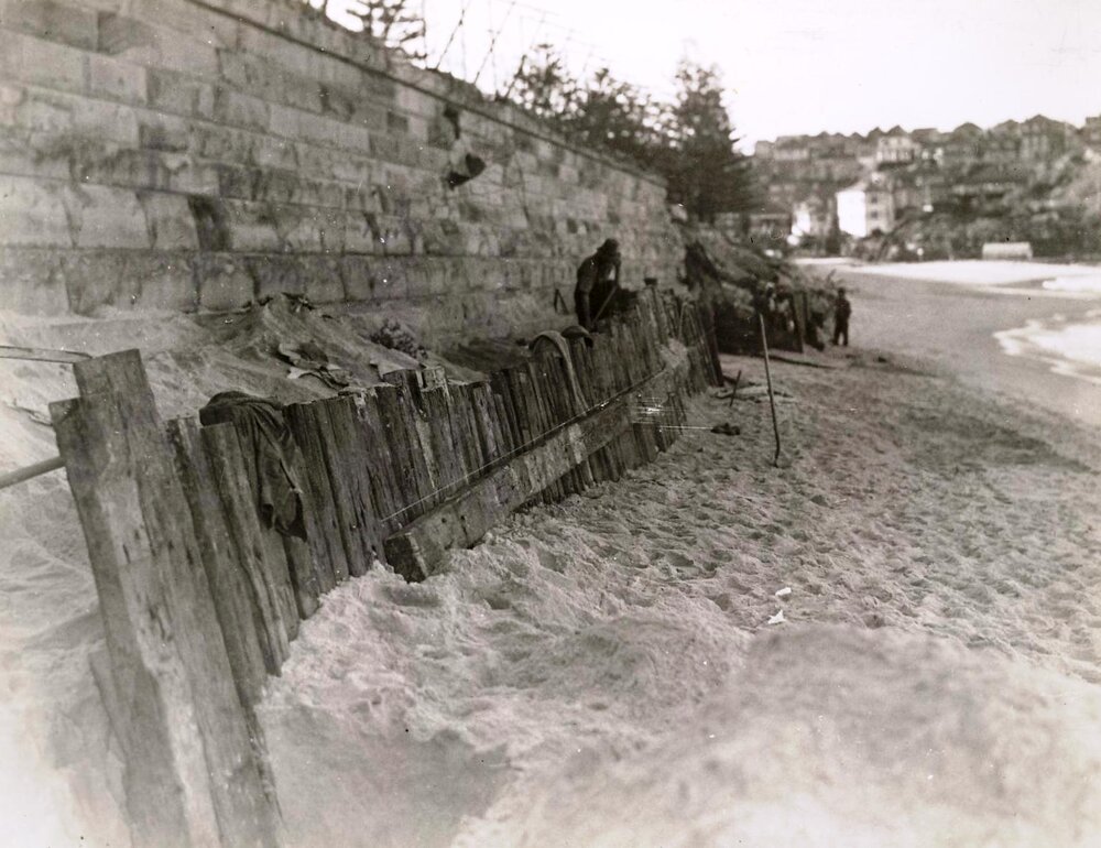 Protective sleepers North Steyne seawall, Manly, 4th June 1943