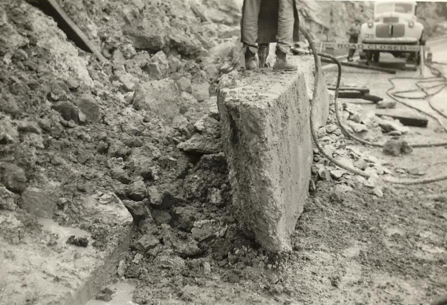 Road work at Castle Circuit, Seaforth, 10th May 1963