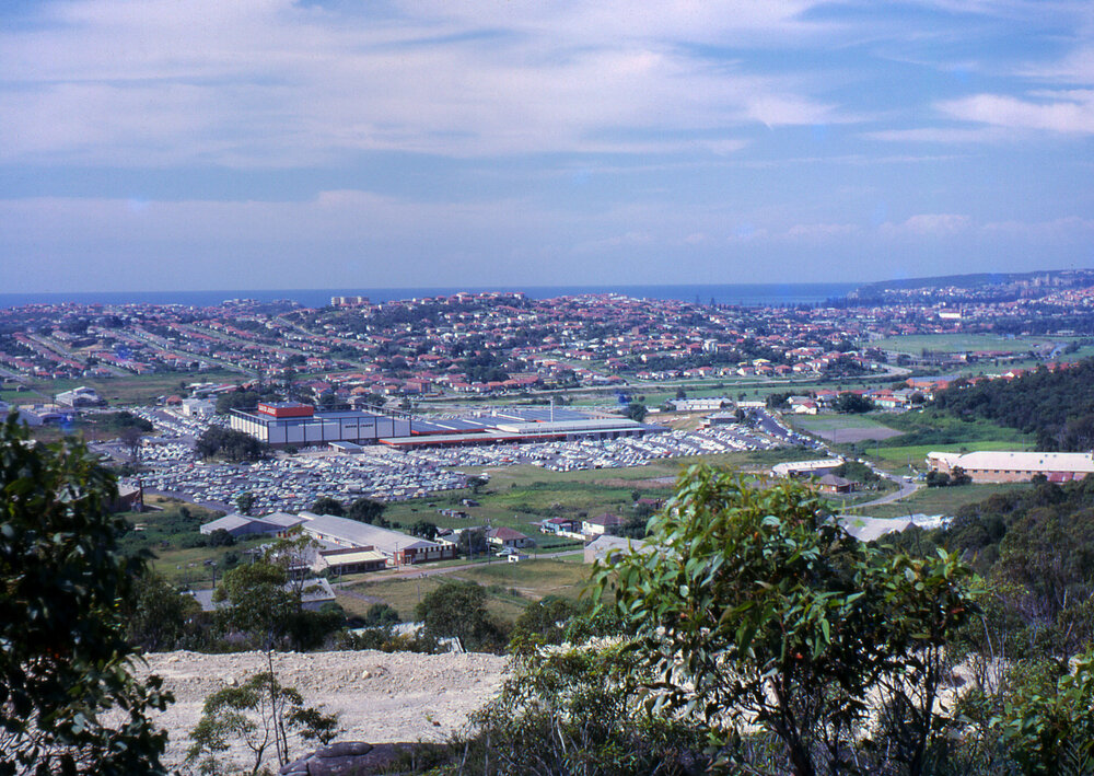 Looking down on Warringah Mall from Beacon Hill, 1963