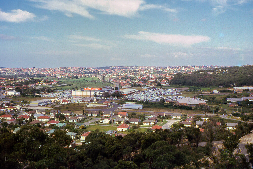 Looking across to Warringah Mall from Beacon Hill, 1963