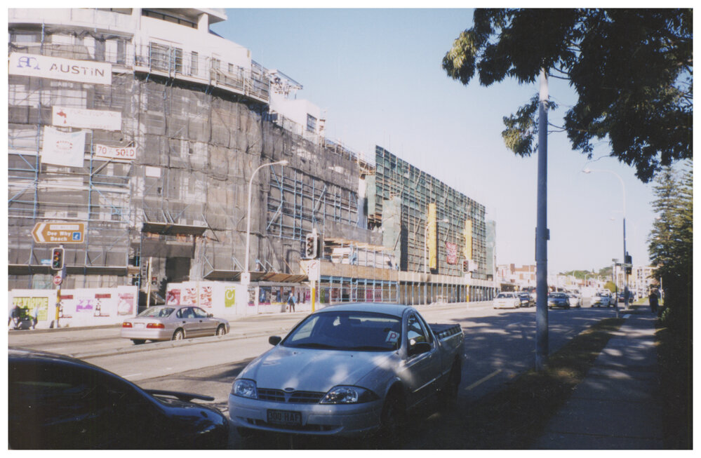 Building construction at the corner of Pittwater Road and Dee Why Parade, Dee Why, c1999