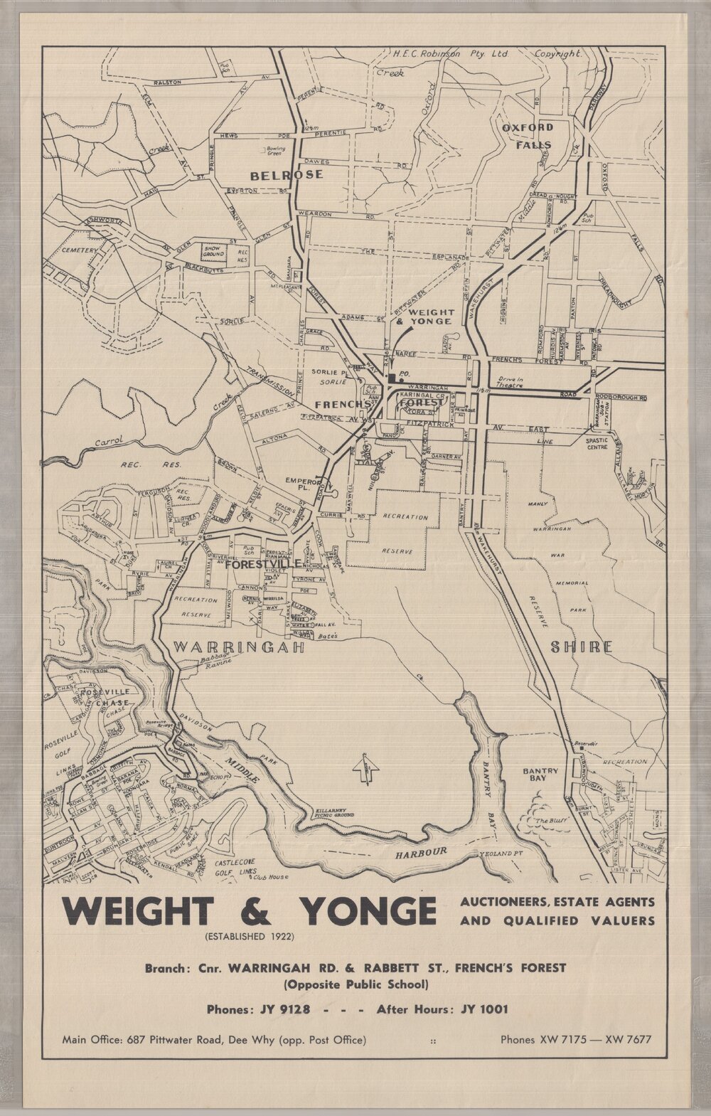 Plan of Frenchs Forest, Forestville, Belrose 1940s 1950s
