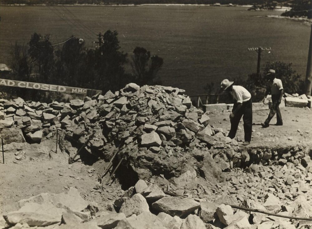 Amiens Road with construction continuing near hairpin bend, Clontarf, 1937 