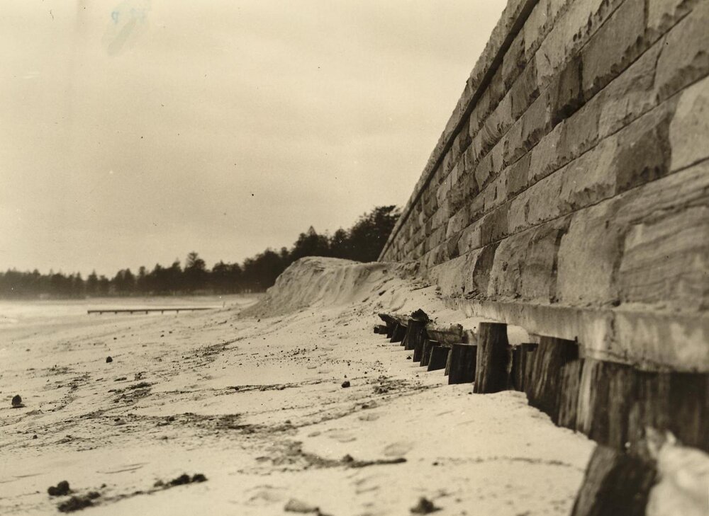 Sleeper support, North Steyne seawall, Manly, 25th June 1937
