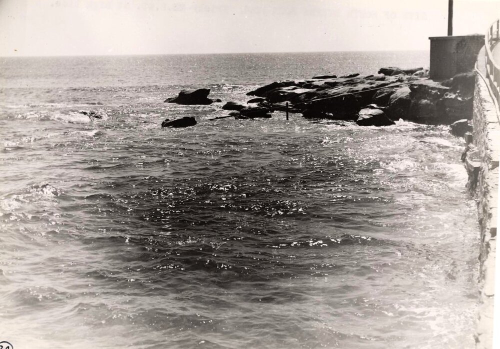 South Steyne rocks high tide, Manly, 23rd February 1940