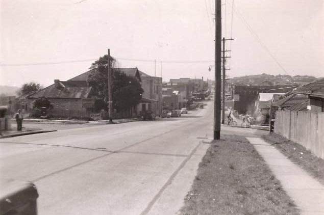 Sydney Road corner Woodland Street, Manly, November 1954