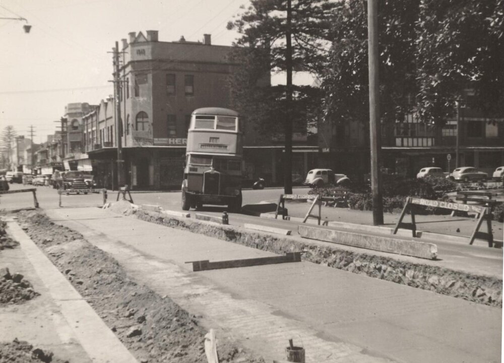 Sydney Road reconstruction in concrete, Balgowlah, February 1950
