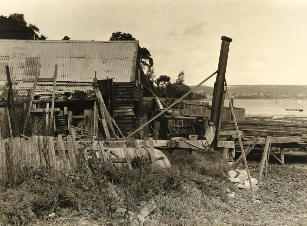W Verrall's boatshed, Manly, at 20th January 1938