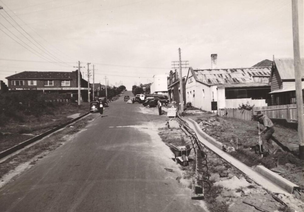 Wanganella Street showing Wanganella Butcher's, Balgowlah, May 1950