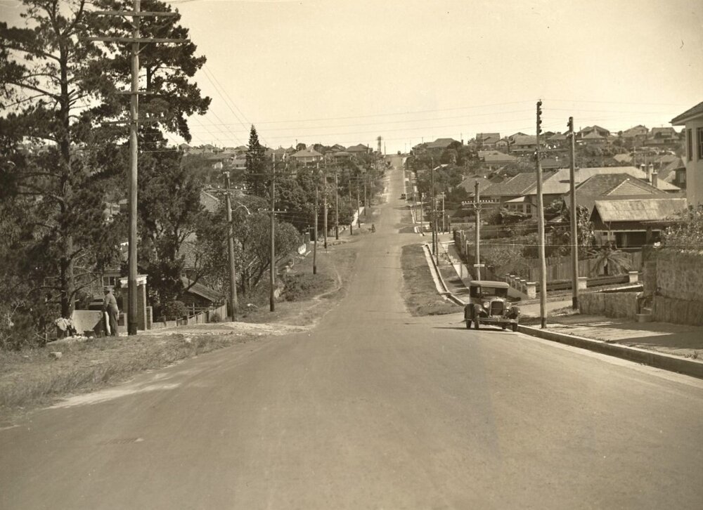 White Street looking west from Orchard, Balgowlah, 5th September 1935