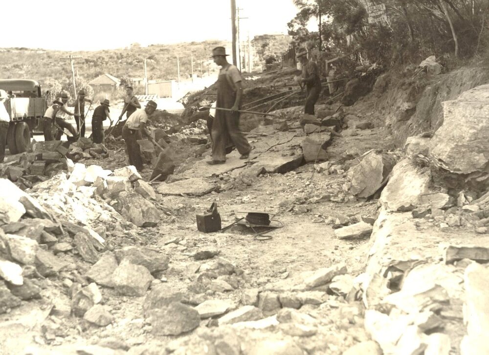 Woodland Street excavation of footpath,Balgowlah Heights, 11th August 1942