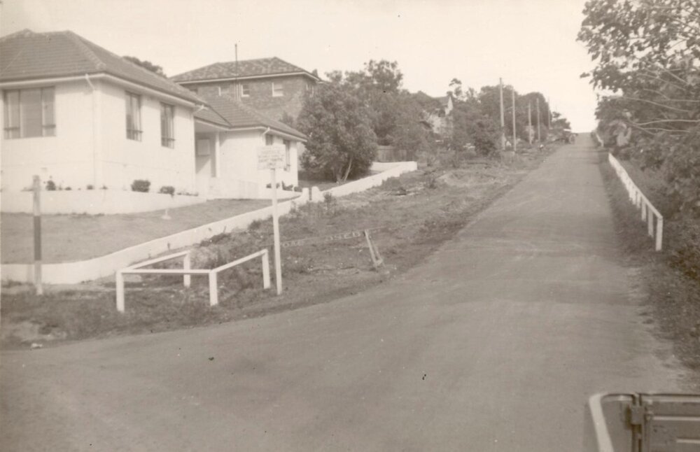 Woodland Street south from Beach Street, Balgowlah Heights, 1953