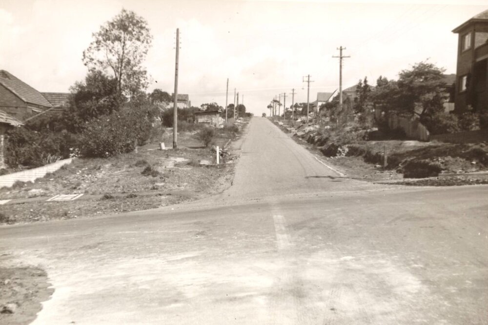 Woodland Street south from Ernest Street, Balgowlah Heights, September 1951
