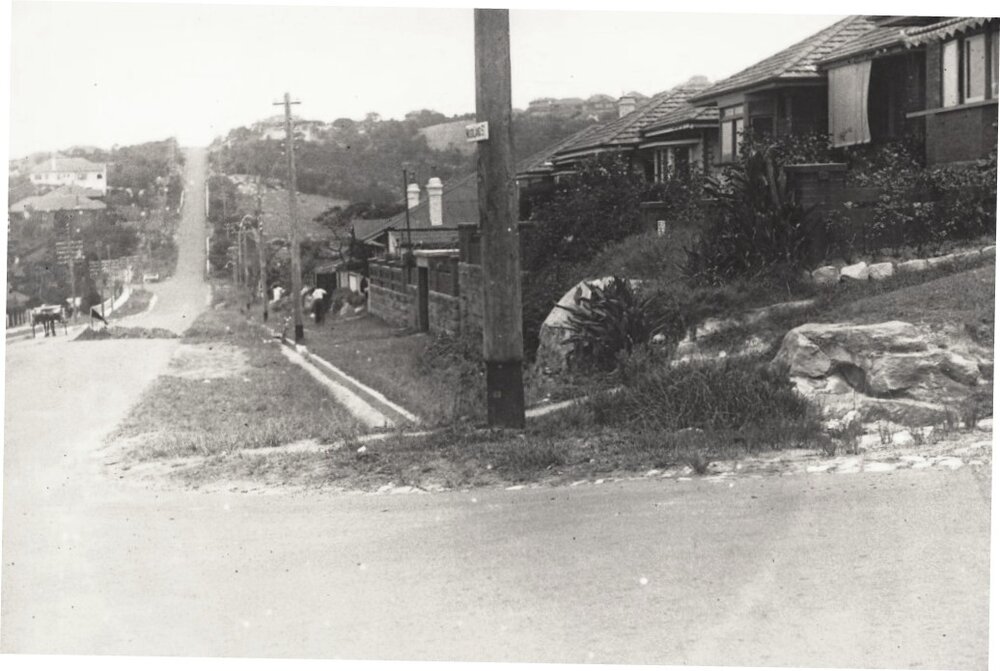Woodland Street south from White, Balgowlah Heights, 26th January 1939