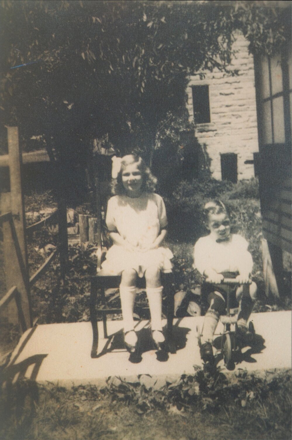 Betty and Keith Gray outside their home on Beaconsfield Street, Newport, c1933