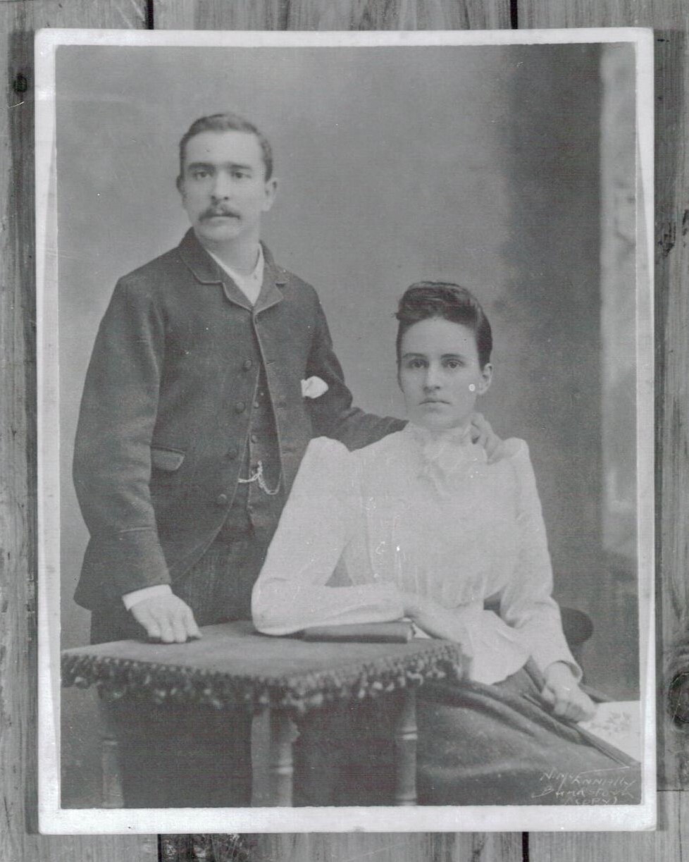 Alice Bellchambers Kuhlmorgen and Carl Tekel Kuhlmorgen, on their wedding day in 1890