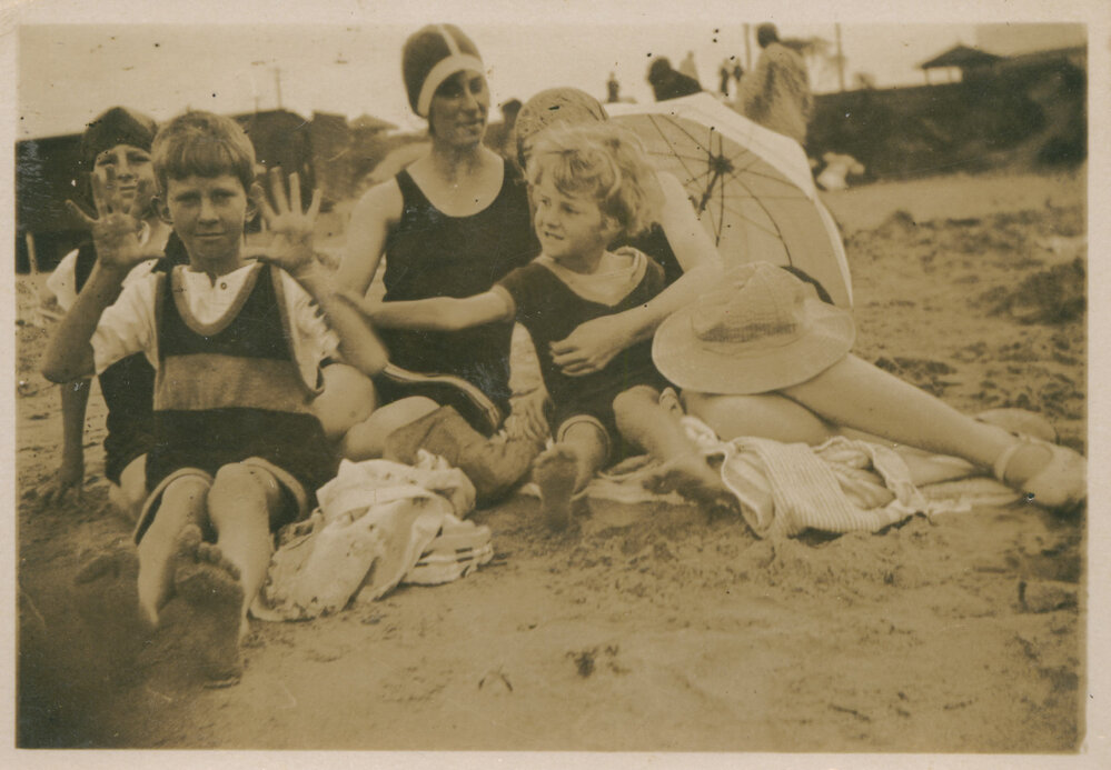 Fletcher Family at Dee Why Beach, March 1924