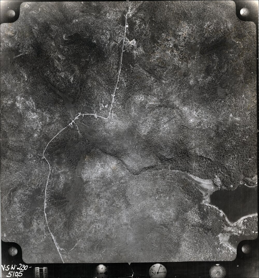 Aerial photograph of Night Bay, Ku-ring-gai Chase, 1956