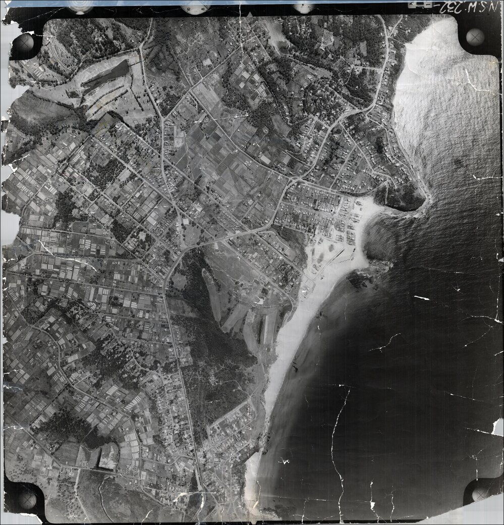 Aerial photograph of Mona Vale, Warriewood, 1956