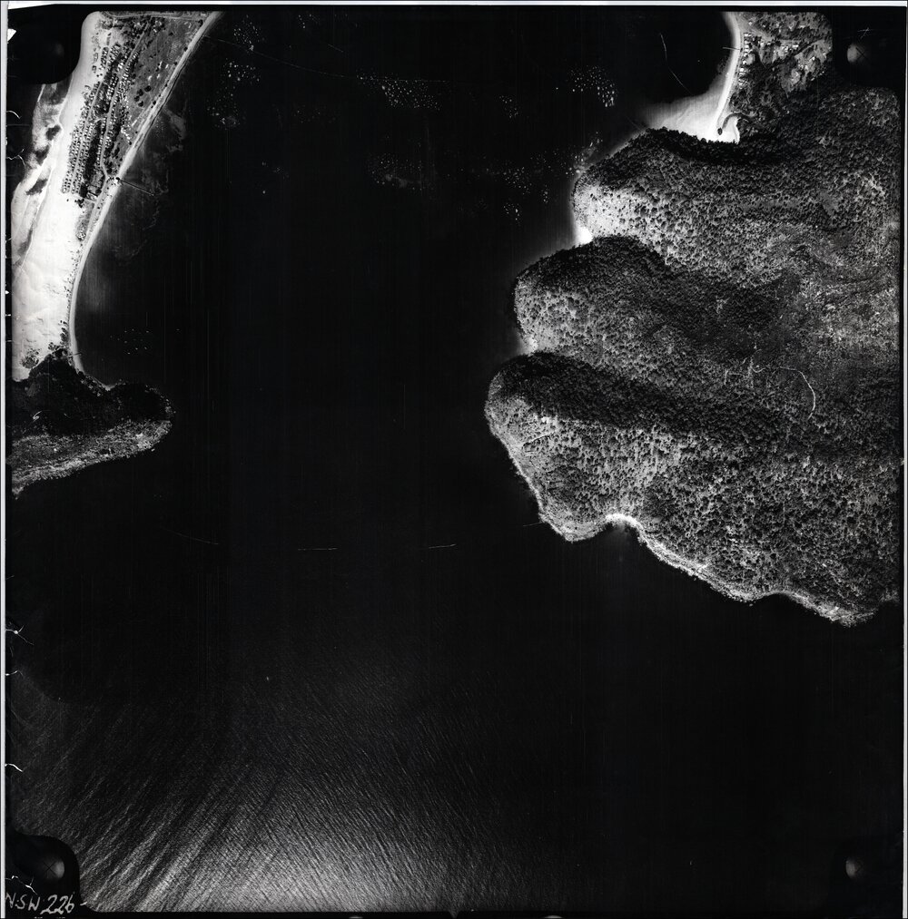 Aerial photograph of Barrenjoey, Palm Beach, West Head, Ku-ring-gai Chase, 1956