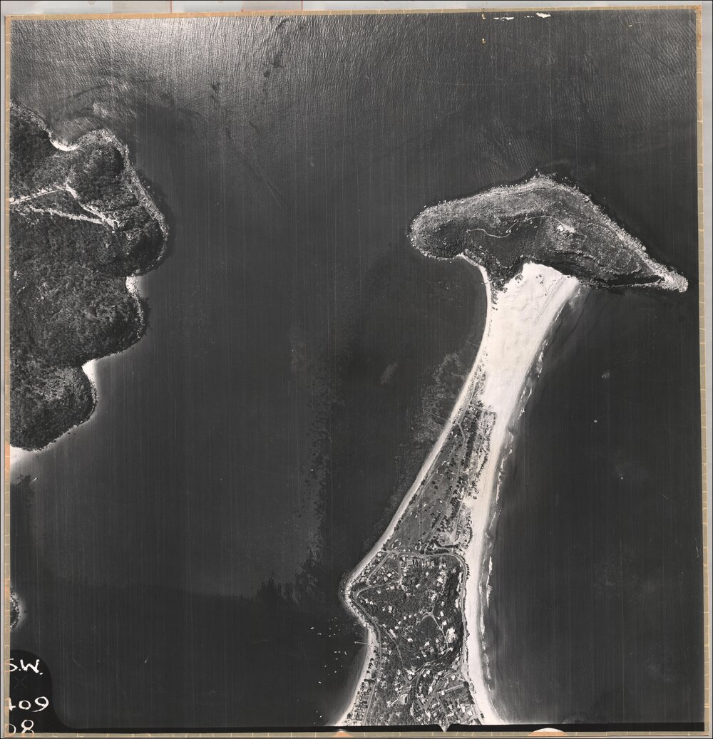 Aerial photograph of West Head, Barrenjoey, Palm Beach, 1965