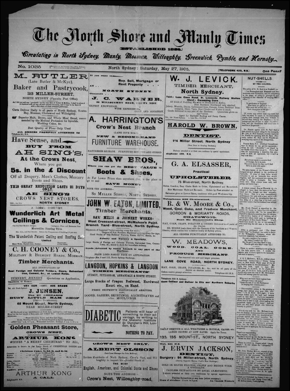 The North Shore and Manly Times Saturday, 27 May 1905