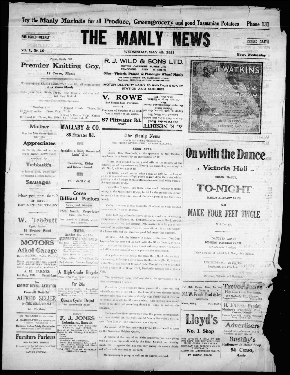 The Manly News Wednesday, 4 May 1921