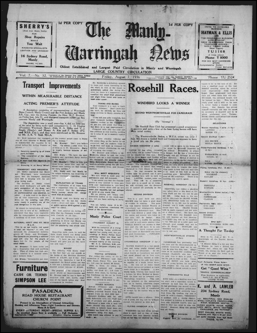 The Manly and Warringah News Friday, 7 August 1936