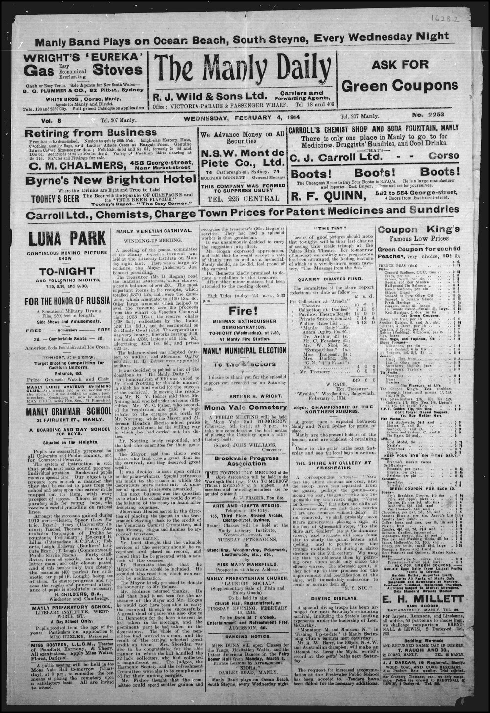 The Manly Daily, Wednesday 4 February 1914