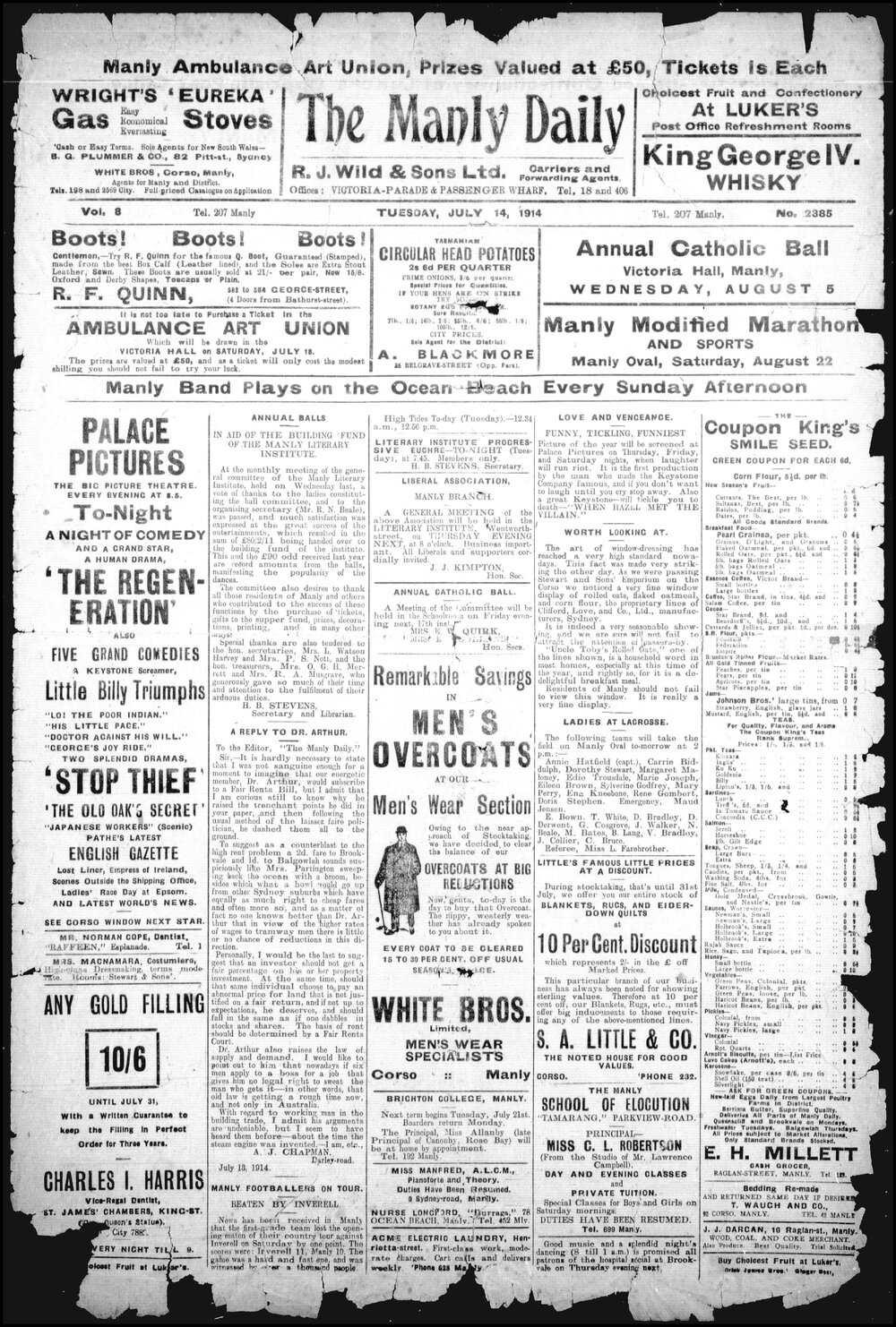 The Manly Daily, Sunday 14 June 1914