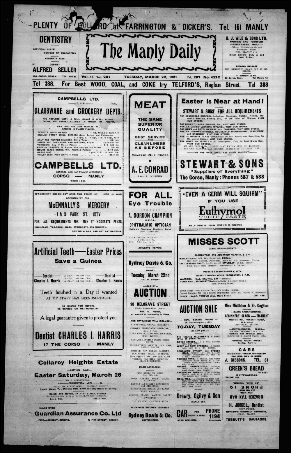 The Manly Daily, Tuesday 22 March 1921