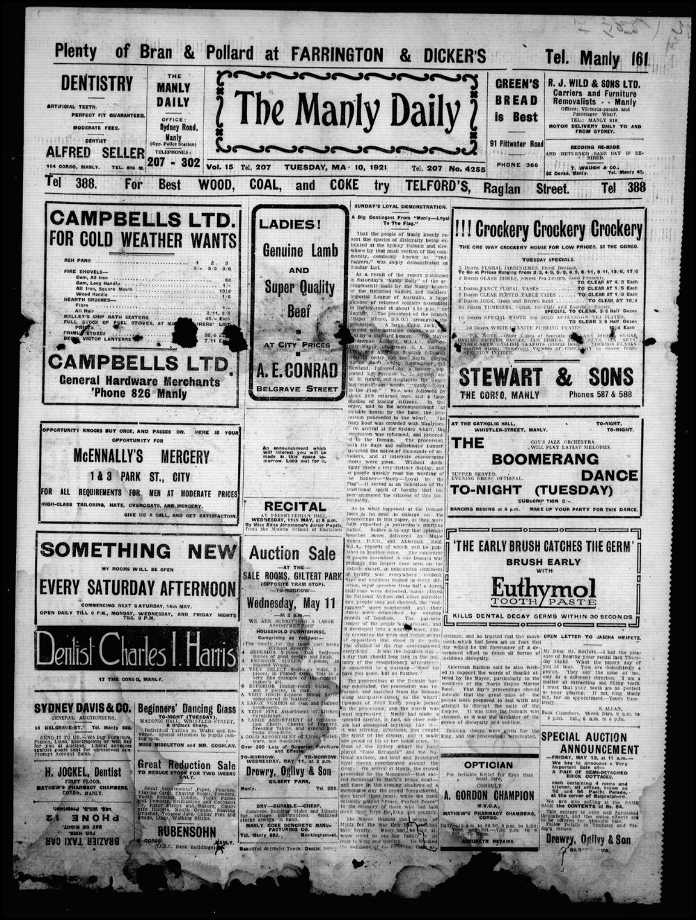 The Manly Daily, Tuesday 10 May 1921