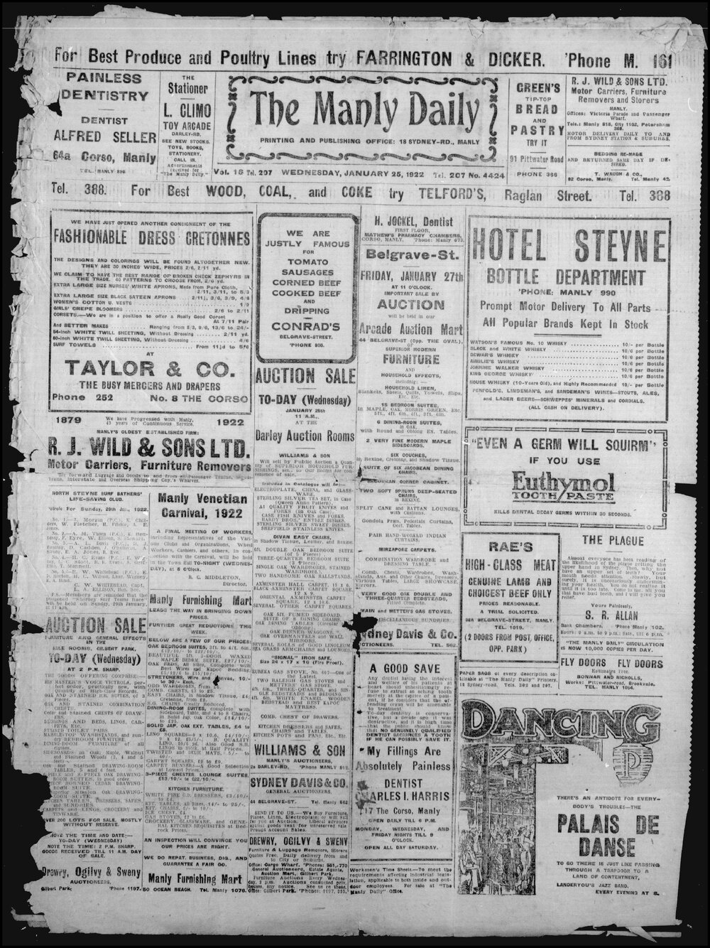 The Manly Daily, Wednesday 25 January 1922