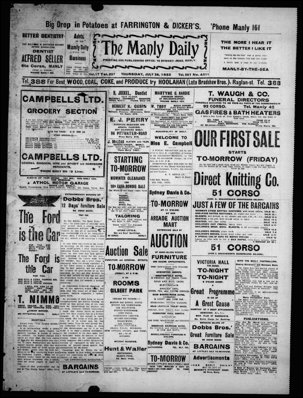 The Manly Daily, Thursday 26 July 1923