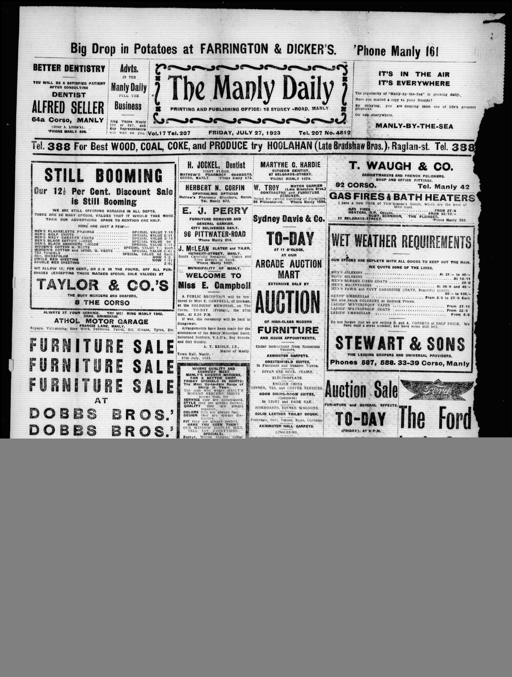 The Manly Daily, Friday 27 July 1923
