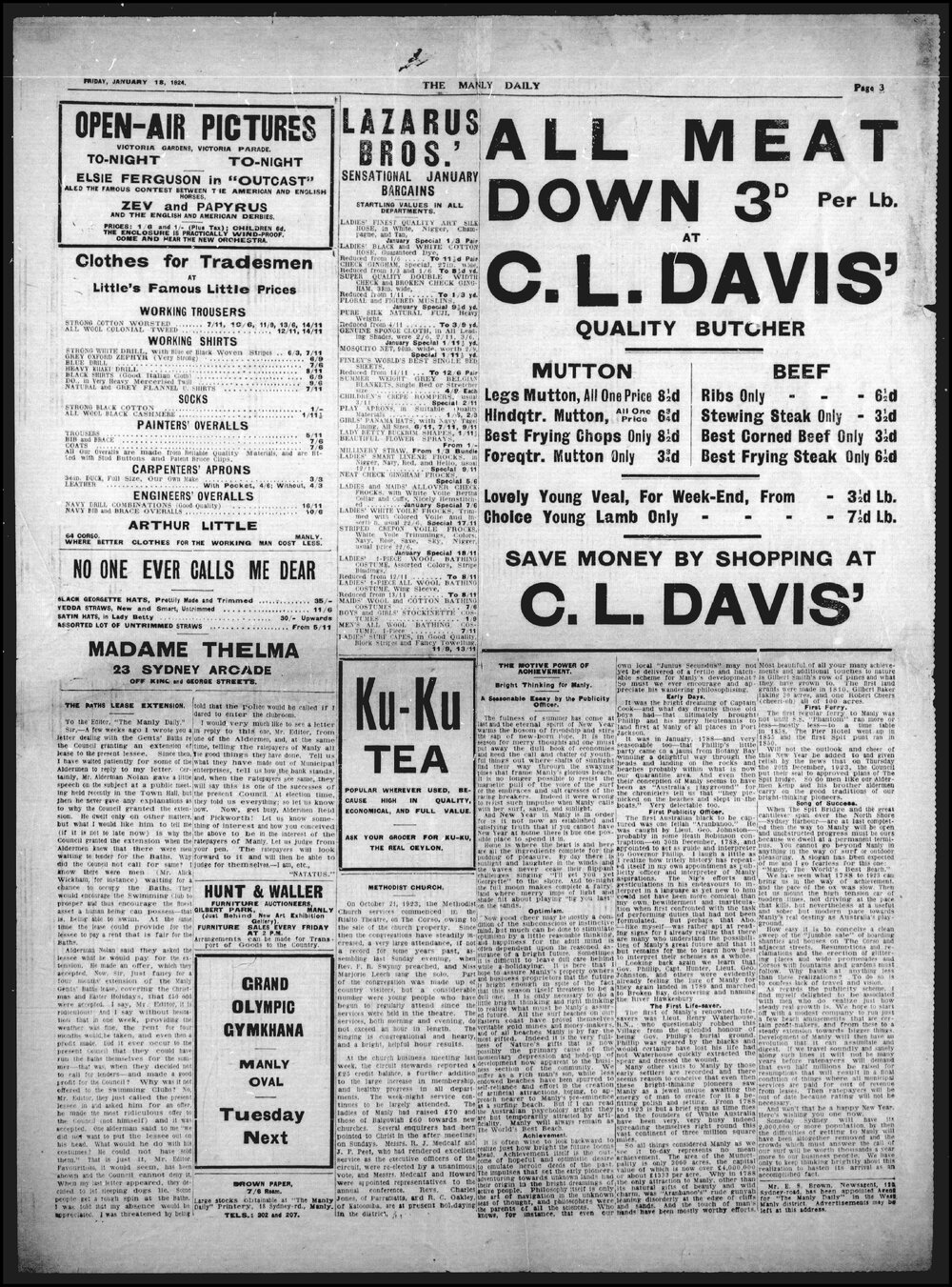 The Manly Daily, Friday 18 January 1924