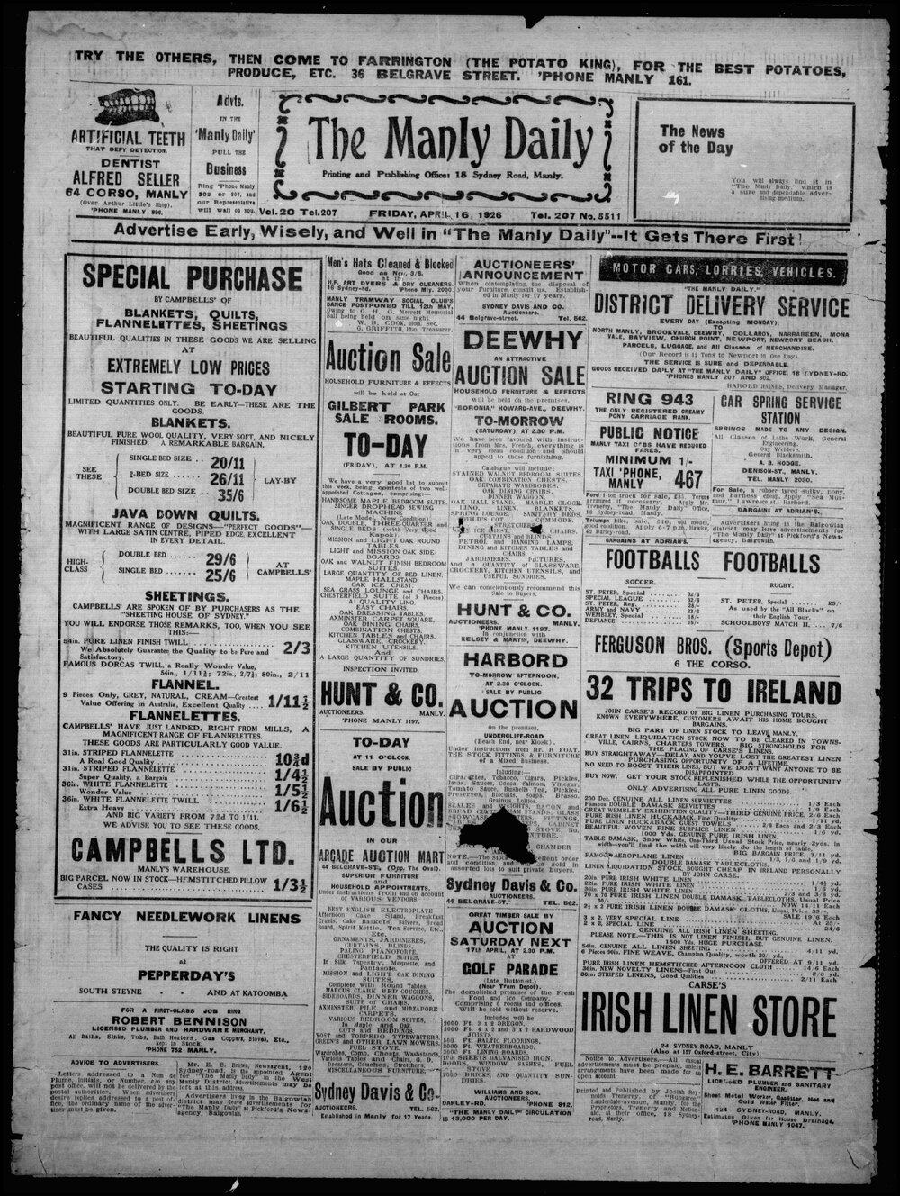 The Manly Daily, Friday 16 April 1926