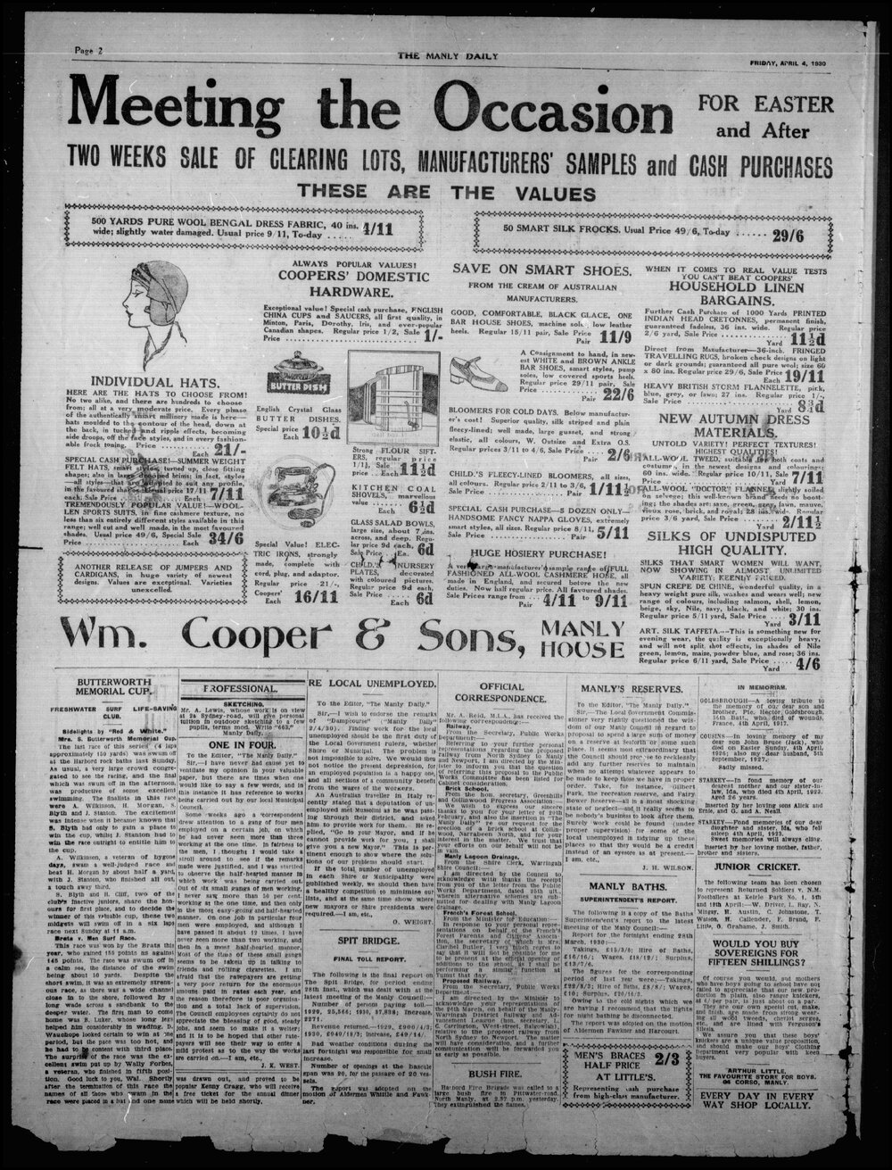 The Manly Daily, Friday 4 April 1930
