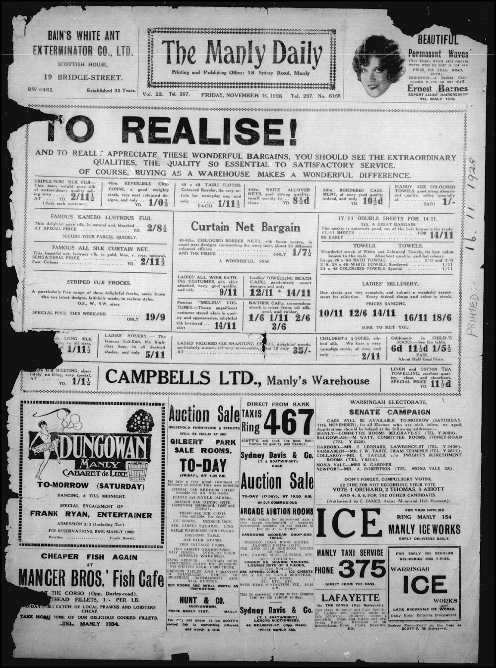 The Manly Daily, Friday 16 November 1928