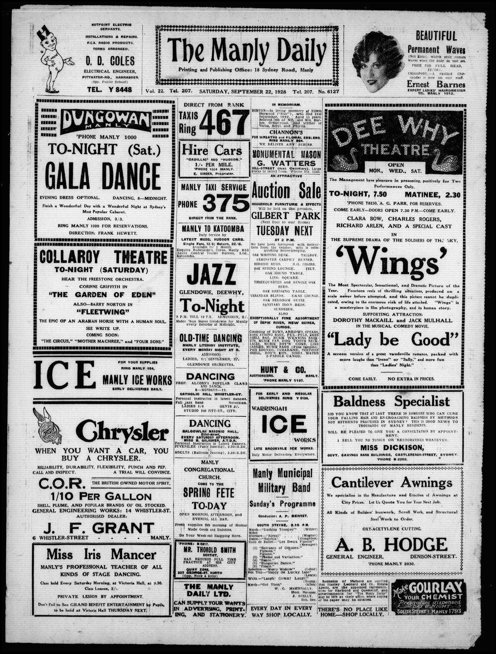 The Manly Daily, Saturday 22 September 1928