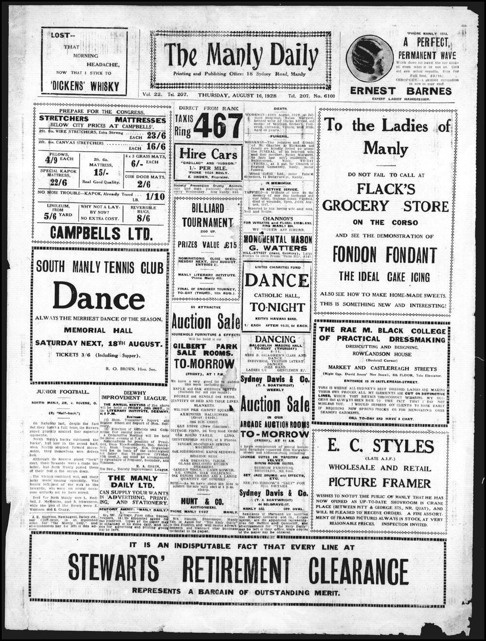 The Manly Daily, Thursday 16 August 1928