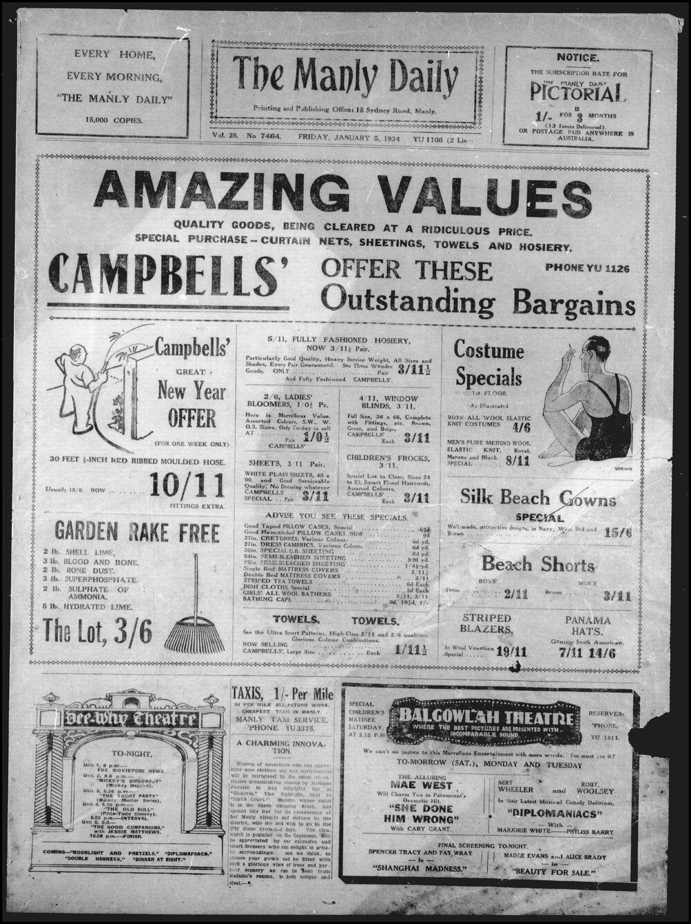 The Manly Daily, Friday 5 January 1934